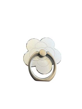 Silver Flower Design Phone Finger Holder